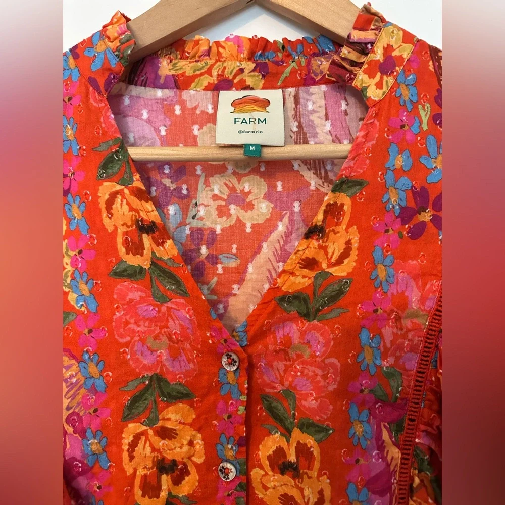 FARM Rio Red Spring Bananas Blouse - Picture 9 of 16